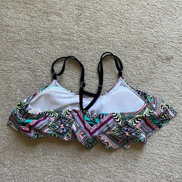 Abstract/colorful print bikini top swimsuit - M - Picture 3 of 3